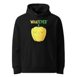 Whatever Kawaii Yellow Sweet Pepper Hoodie - L, Black