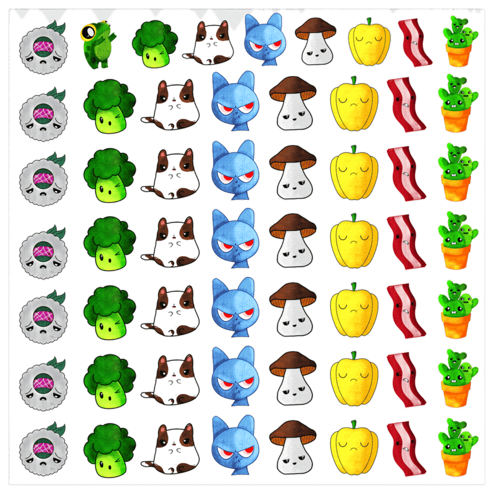 Adorable Emotional Kawaii (AEK) Variety Sticker Sheet Vol 2