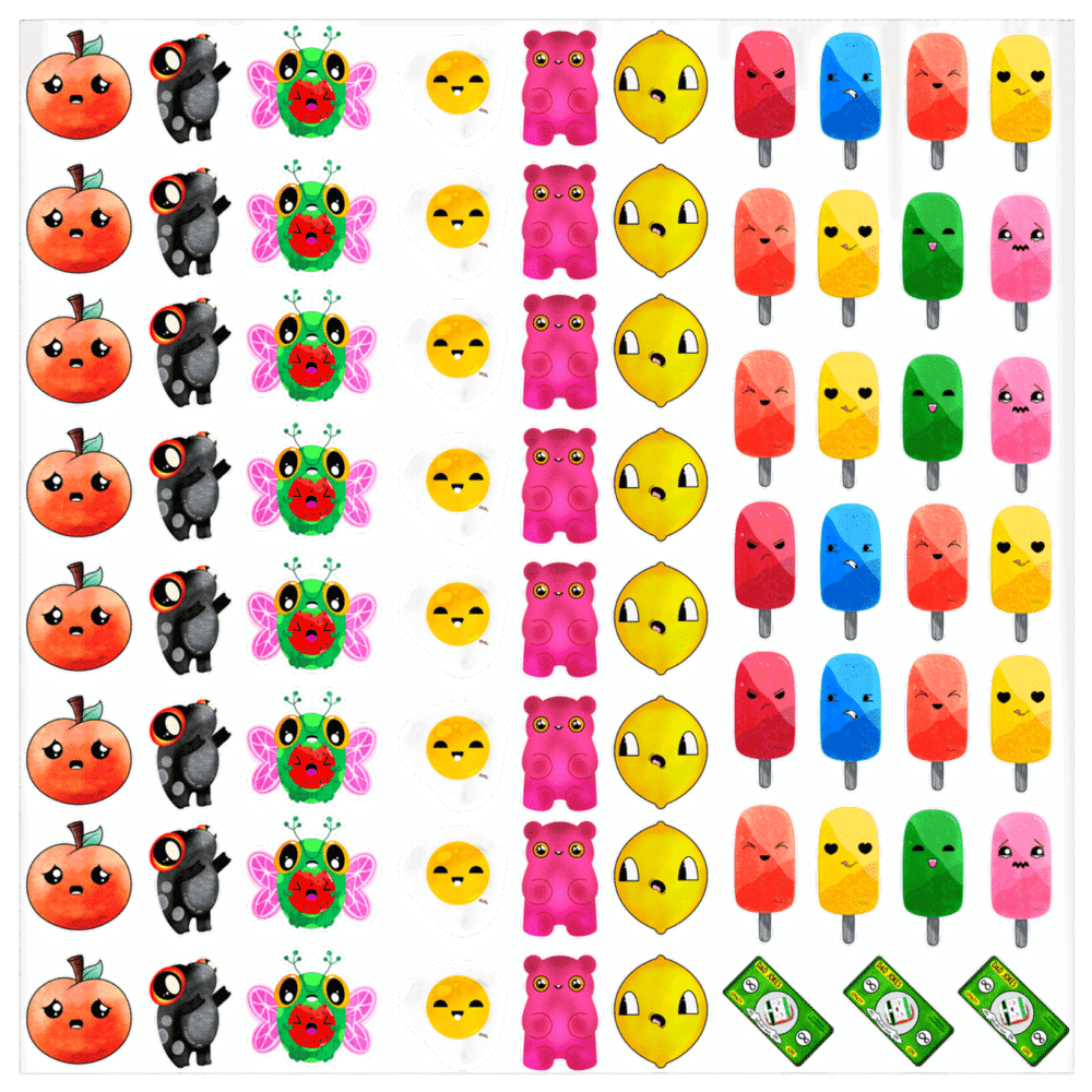 Adorable Emotional Kawaii (AEK) Variety Sticker Sheet Vol 5